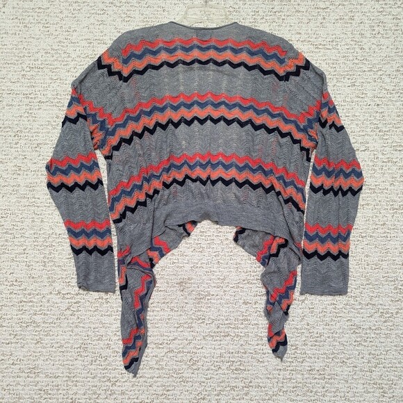 Torrid Women's Size 3 Pink Gray Jagged Stripe Open Front Rayon Blend Cardigan - Picture 2 of 4